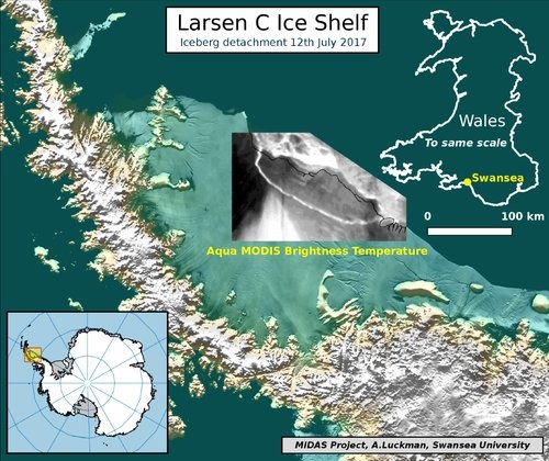 В Антарктиде откололся ледник размером с четверть Крыма и весом в триллион тонн  фото 1