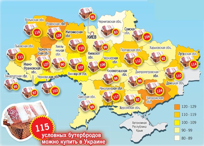 Индекс бутерброда: где в Украине жить хорошо фото 1
