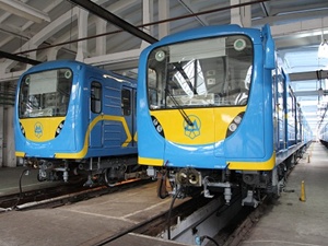 «Морда» нового поезда напомнила киевлянам инопланетянина, за что он и получил прозвище. Фото: пресс-служба Киевского метрополитена.